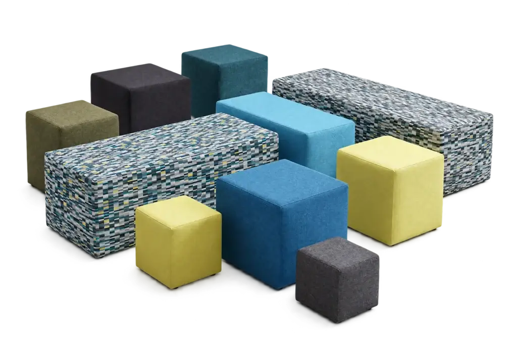 Hocker Bobbie collectie in verschillende maten en stoffen